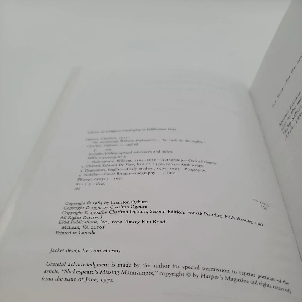 The Mysterious‎ William Shakespeare: The Myth & the Reality  by Ogburn, Charlton